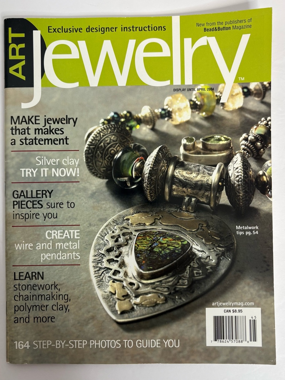 Art Jewelry Magazine - April 2004 Silver Clay Metalwork Tips